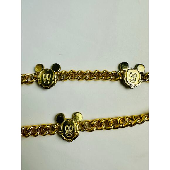 Vintage Mickey Mouse Disney Adjustable Chain Belt Glentex New York Gold Tone 42" - Picture 7 of 16